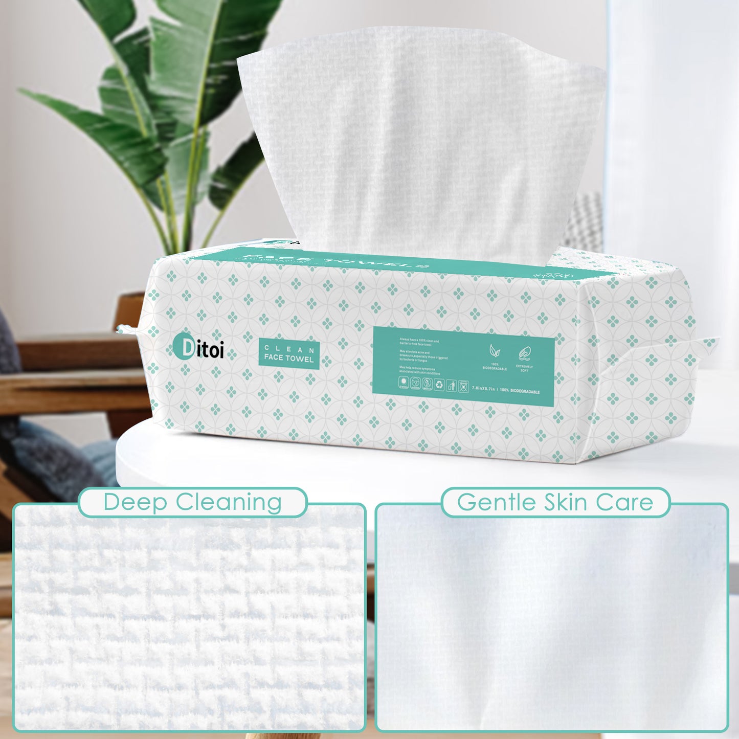 72 Bags Wholesale Ditoi 7.8"x8.7" Disposable Face Towels $6/Bag