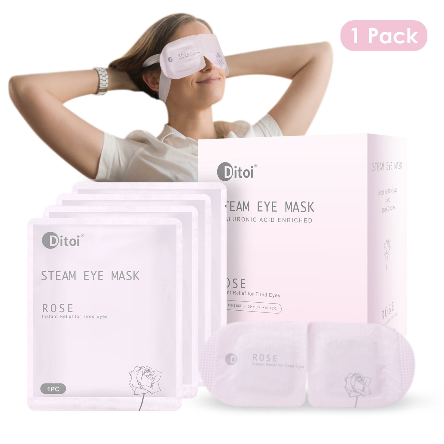 Ditoi Rose Hyaluronic Acid Steam Eye Mask