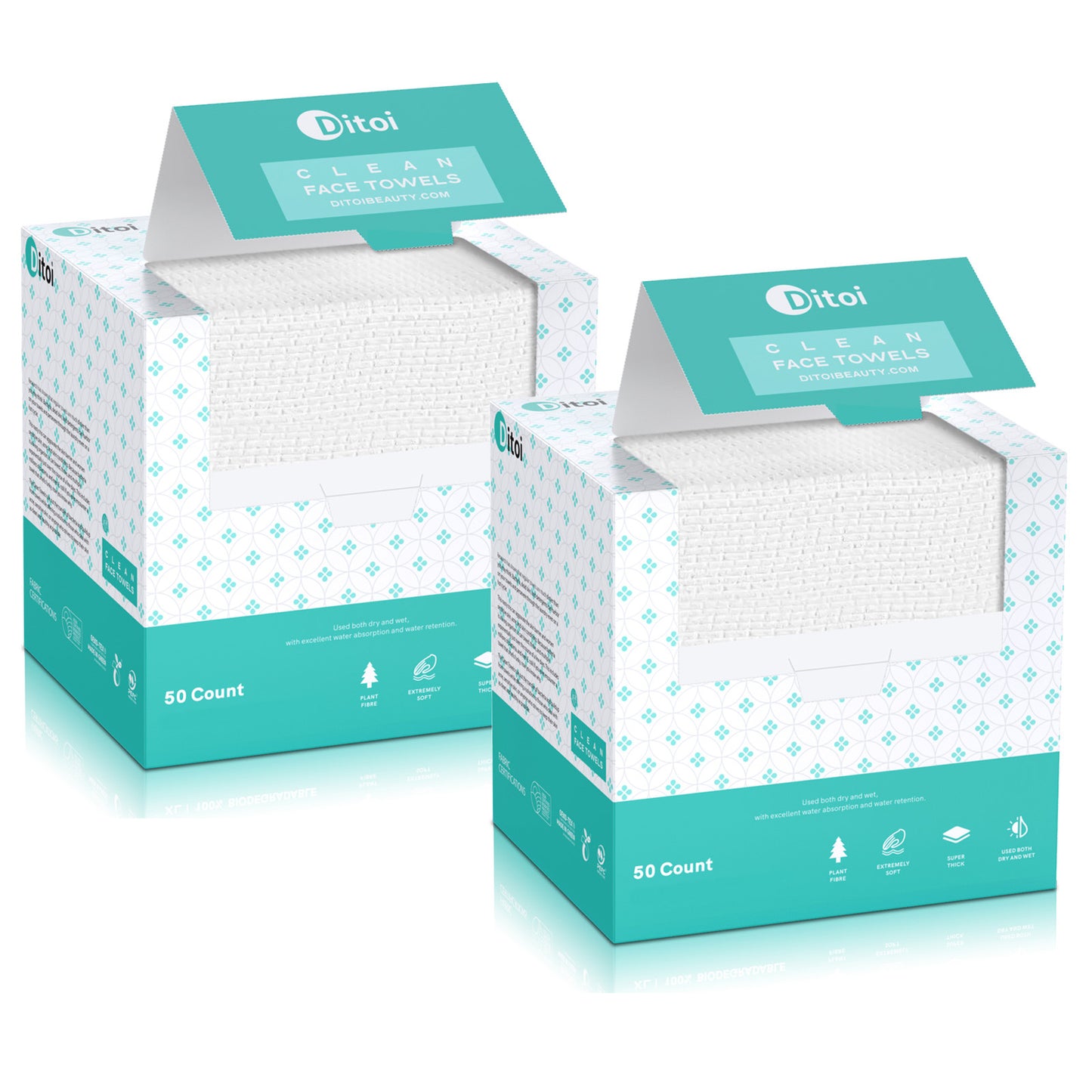 Ditoi Disposable Face Towels 2 Packs, 100 Count