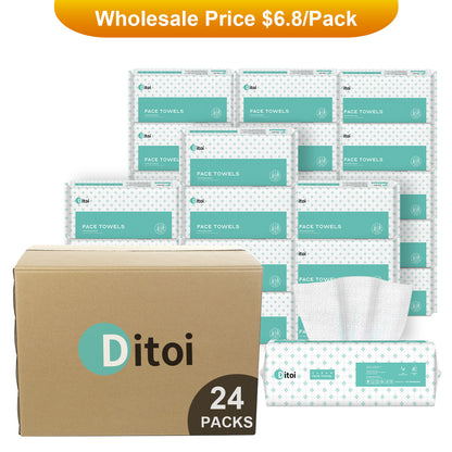 24 Bags Wholesale Ditoi 7.8"x8.7" Disposable Face Towels $6.8/Bag