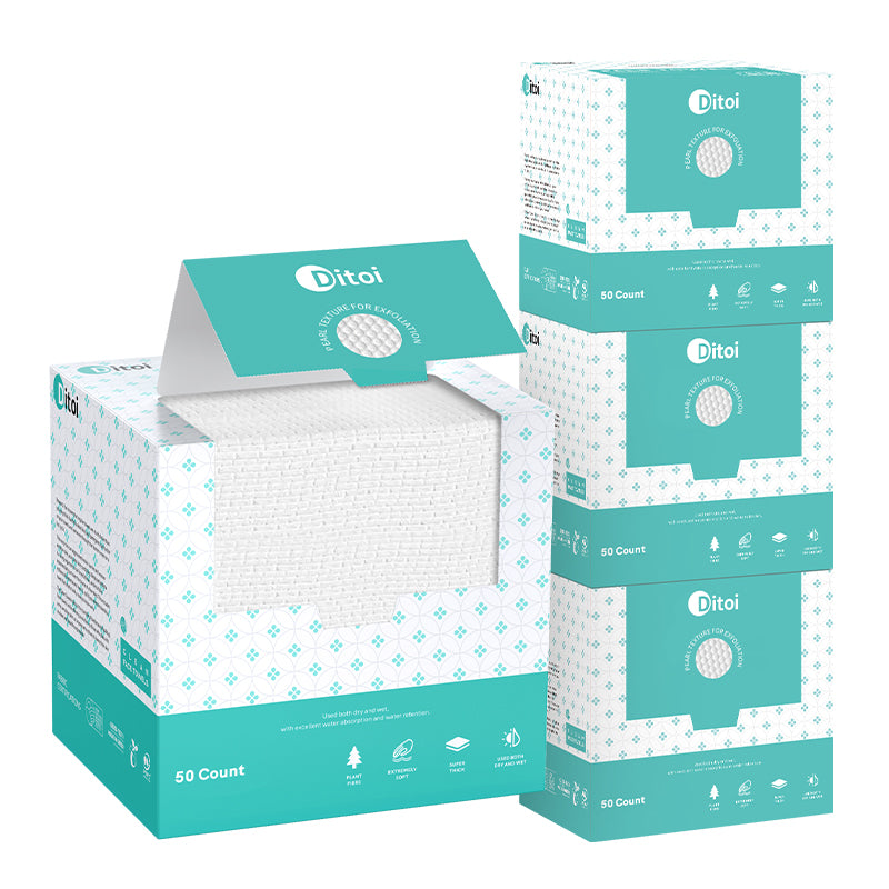 Ditoi Pearl Texture Disposable Face Towels 1 Pack, 50 Count