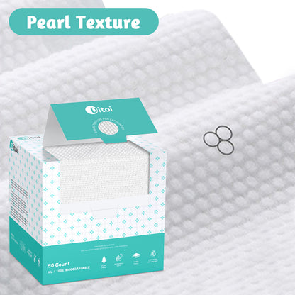 Ditoi Pearl Texture Disposable Face Towels 1 Pack, 50 Count